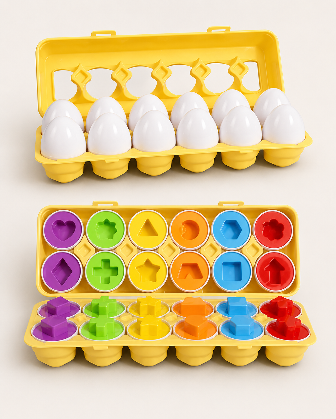 Montessori-schroefeieren met vormen & kleuren