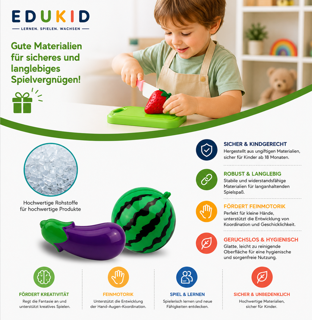 Montessori-snijset met fruit & groenten