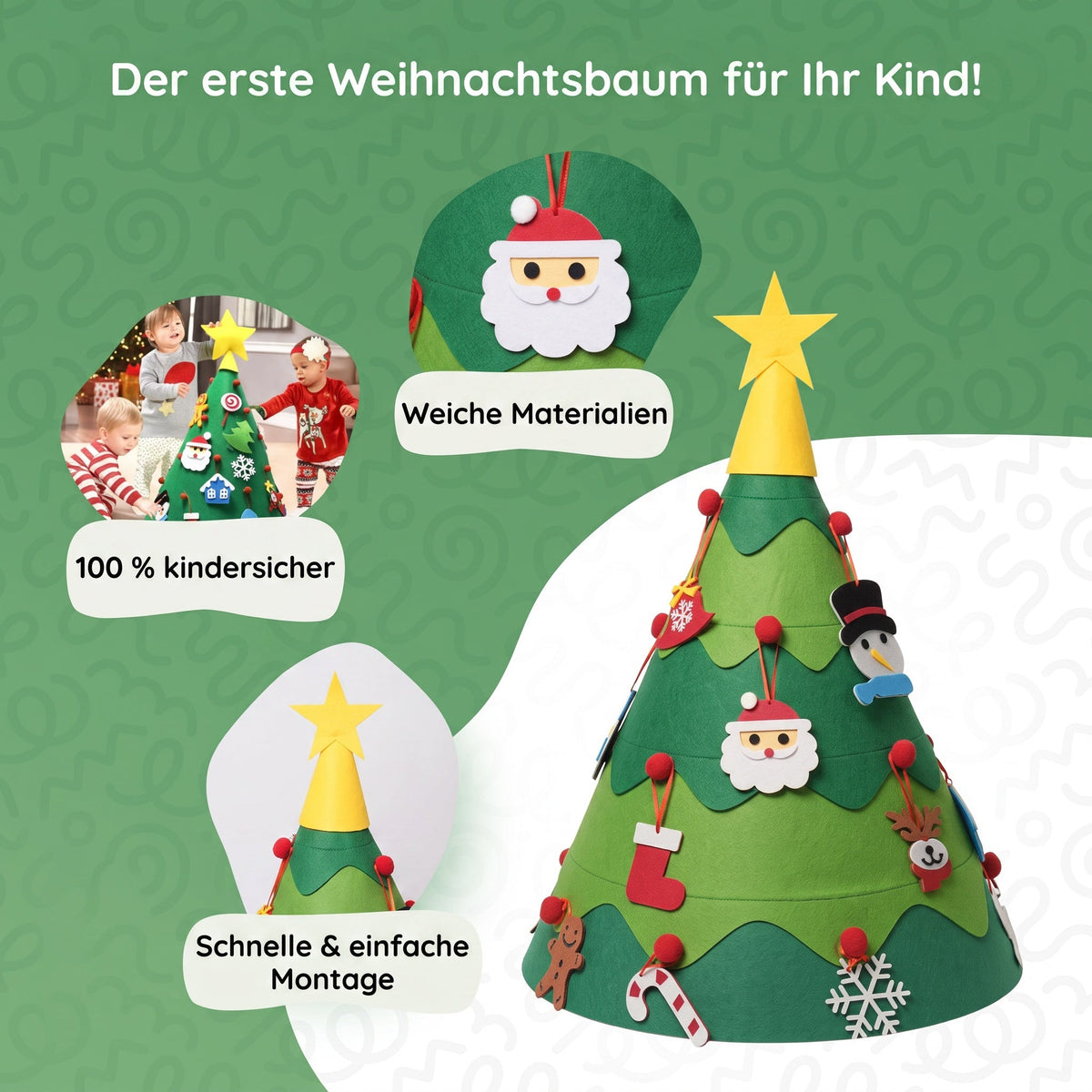 Montessori 360° vilten kerstboom