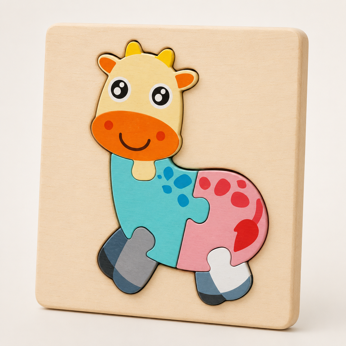 Montessori 3D-houten puzzel met dieren & voertuigen
