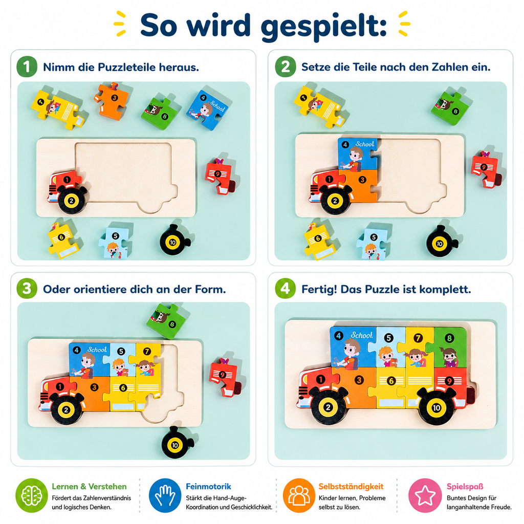 Montessori 3D-houten dierenpuzzel