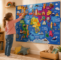 Interactieve vilten wereldkaart voor kinderen