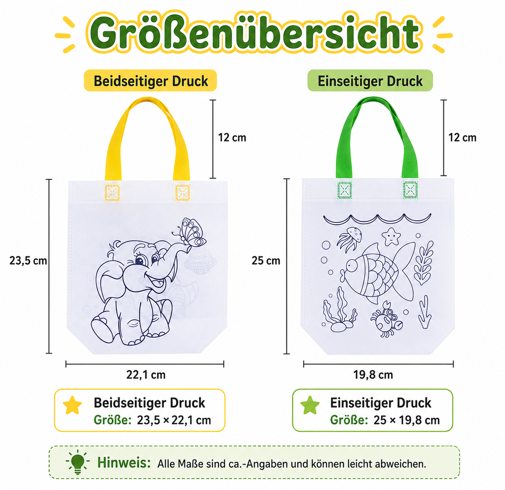 DIY-stoffen tassen om te beschilderen voor kinderen