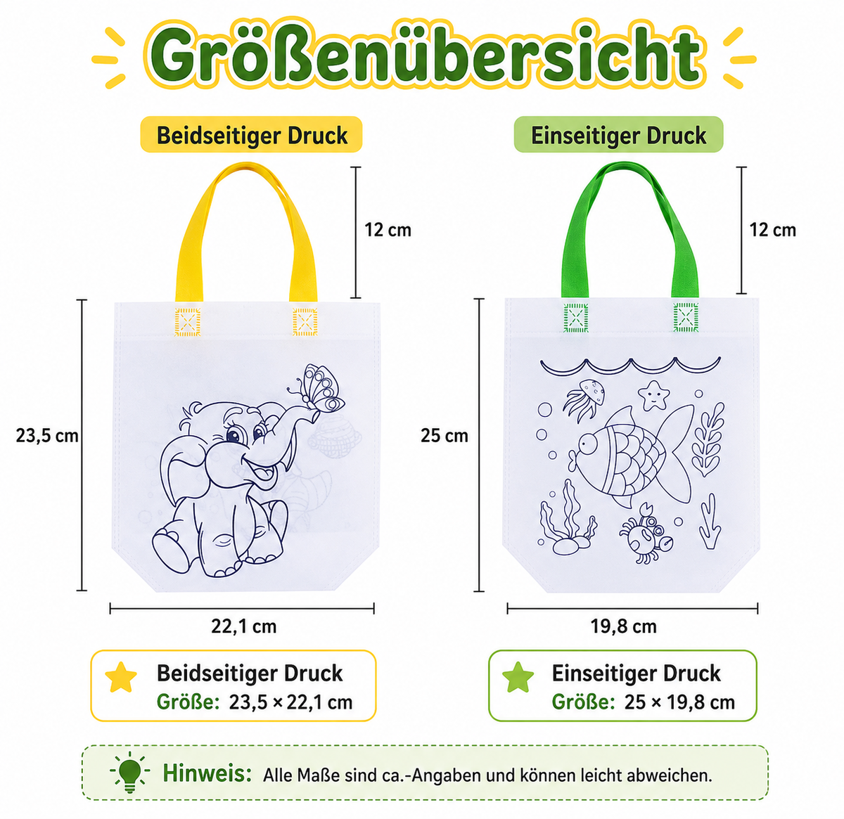 DIY-stoffen tassen om te beschilderen voor kinderen
