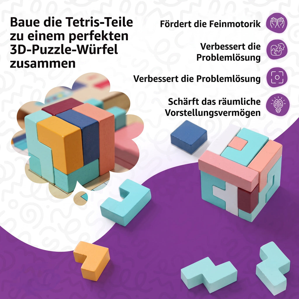 Montessori-Tetris-puzzel van hout