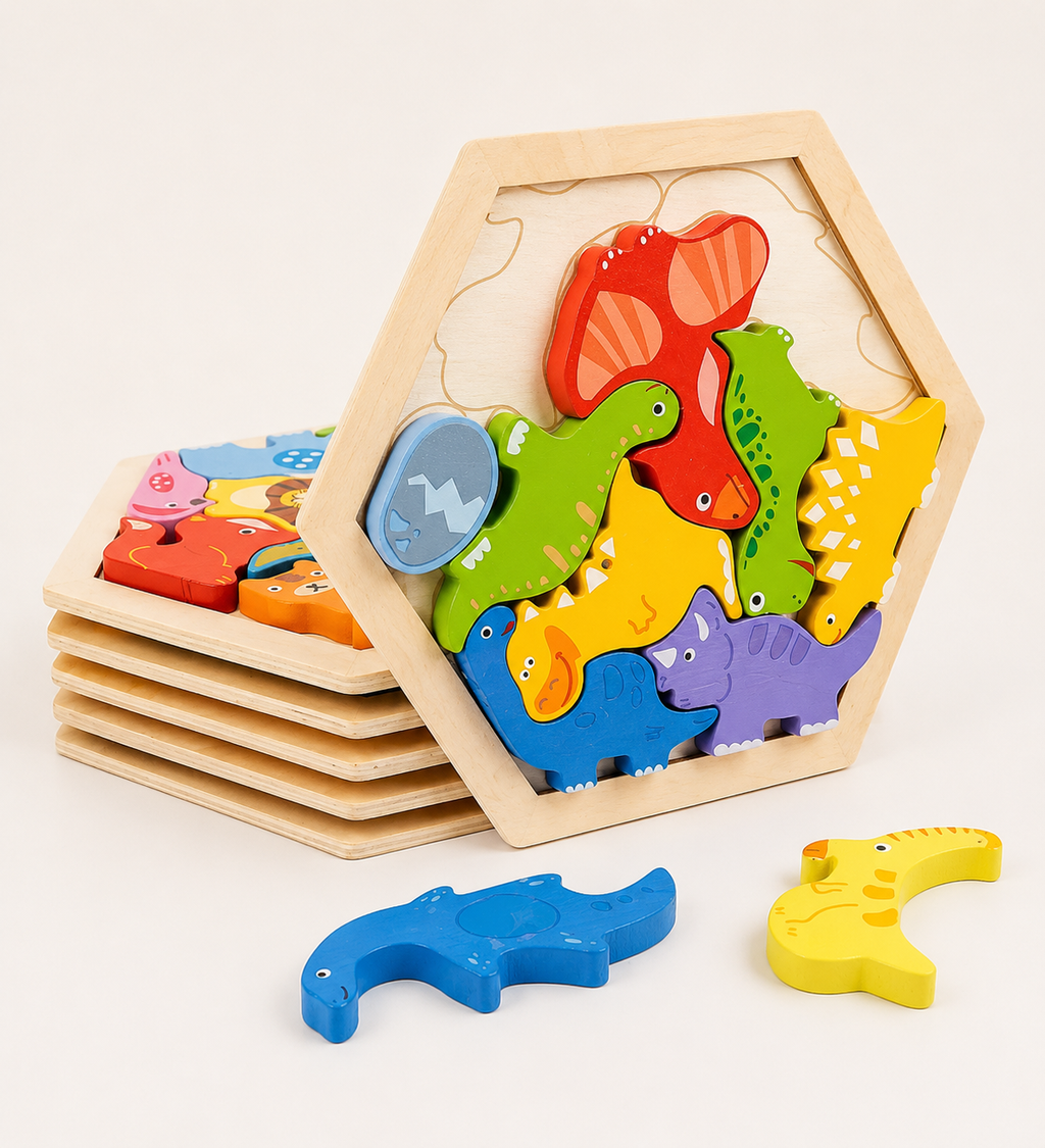 Montessori 3D-houten puzzel voor kinderen