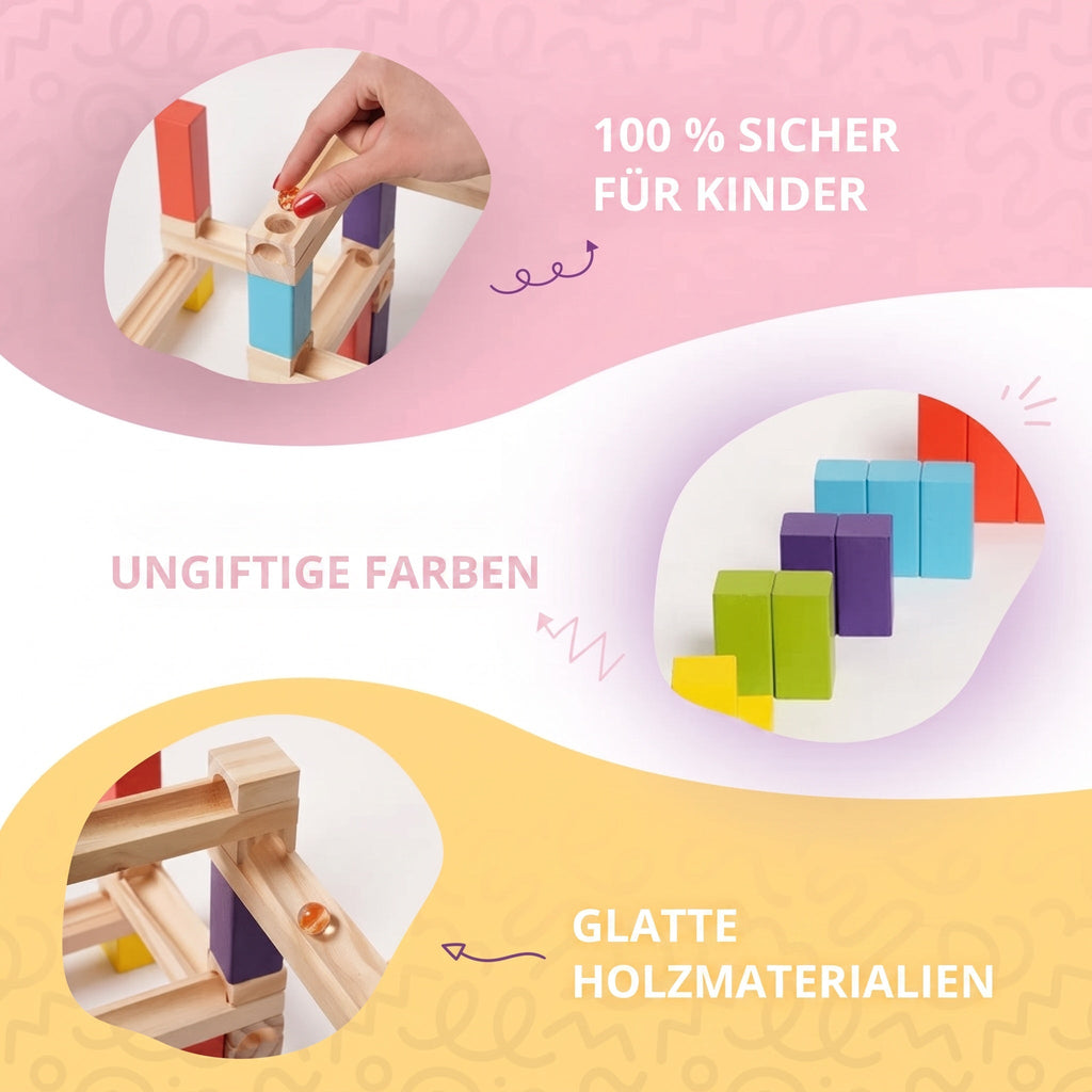 Montessori-kogelbaan van hout