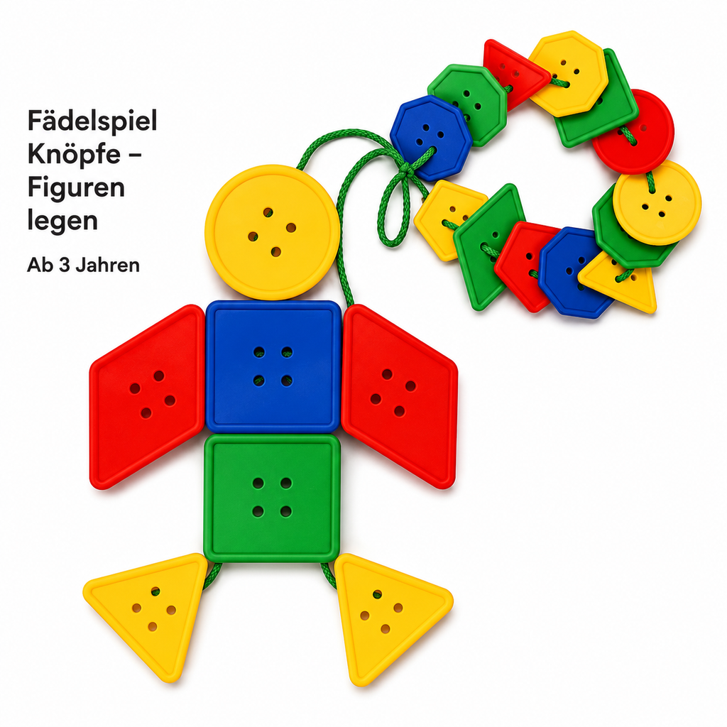 Montessori-rijgspel met vormen & kleuren