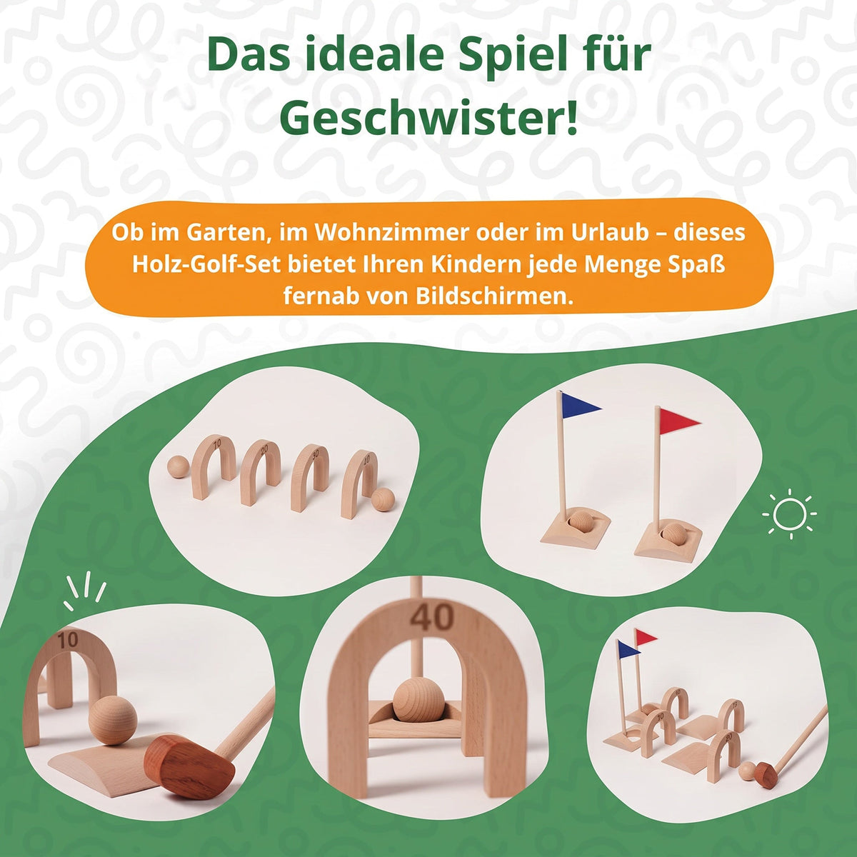 Montessori-golfset van hout