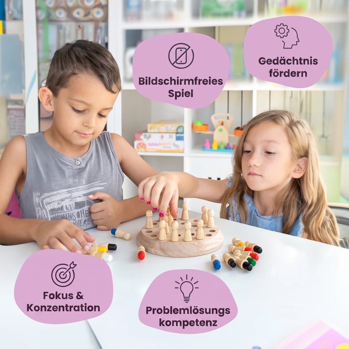 Montessori-memoryspel van hout