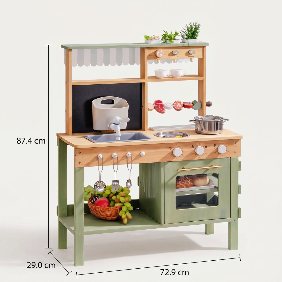 Montessori-houten keuken met spoelbak & oven