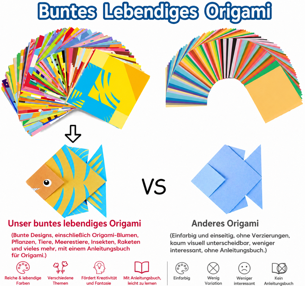 Origami-knutselset met handleiding voor kinderen