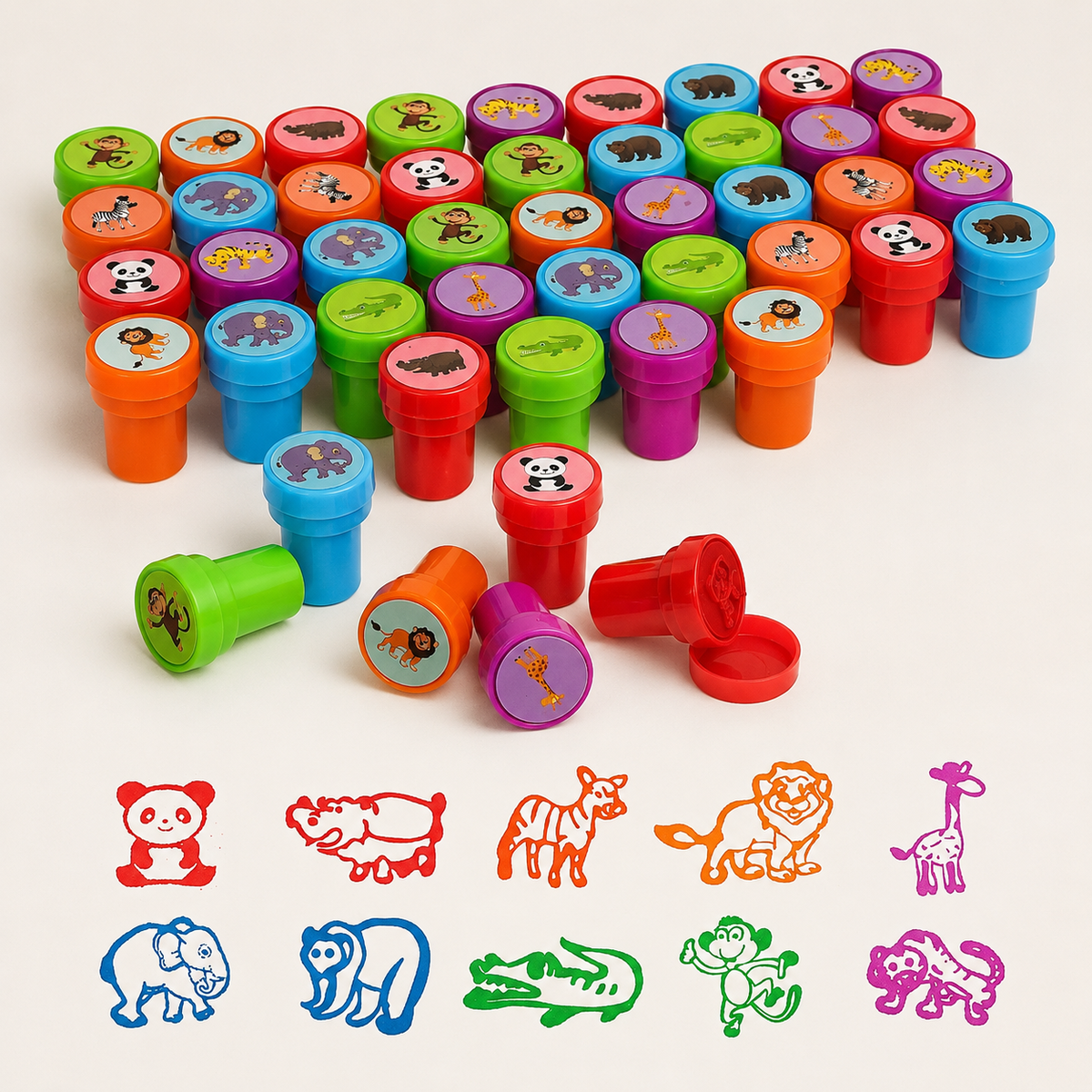 Set van 10 kinderstempels met motieven