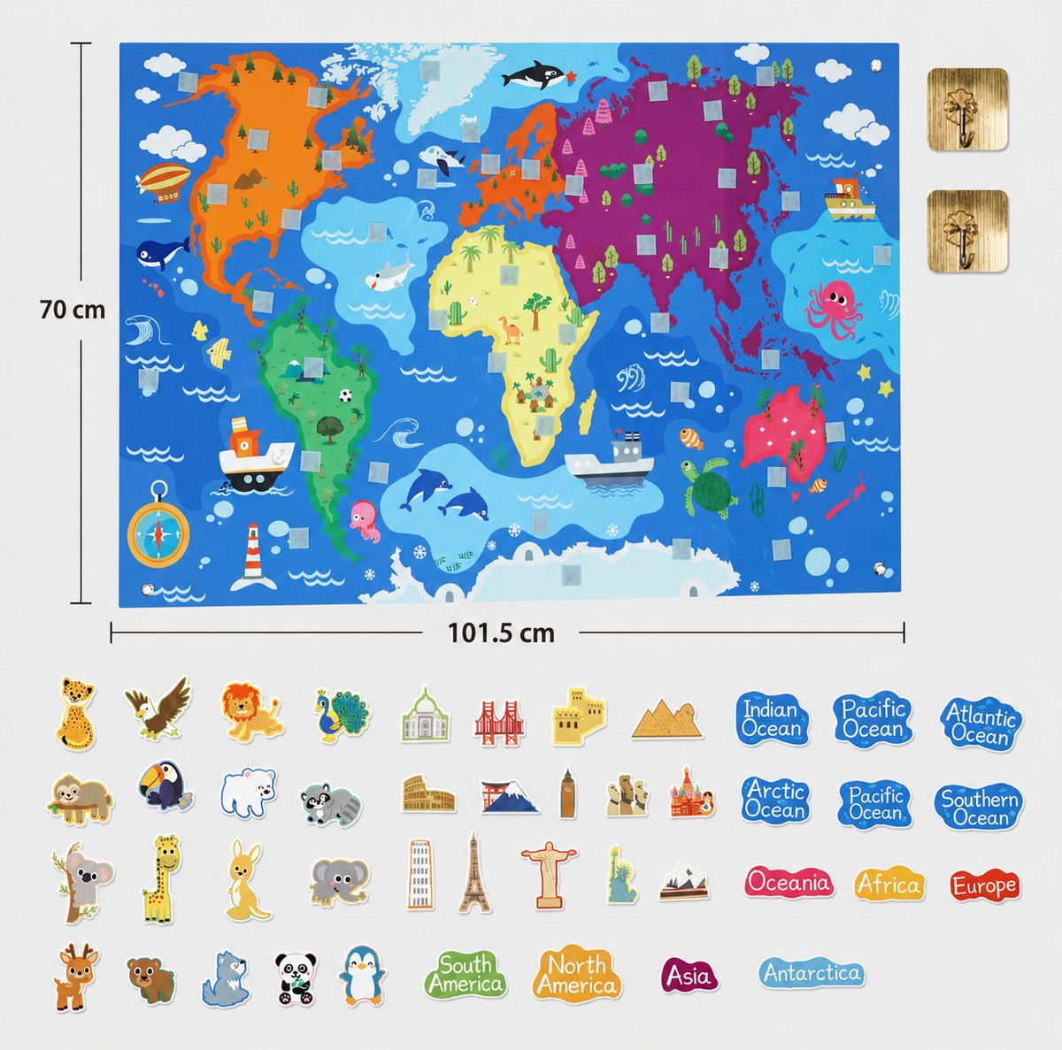Interactieve vilten wereldkaart voor kinderen
