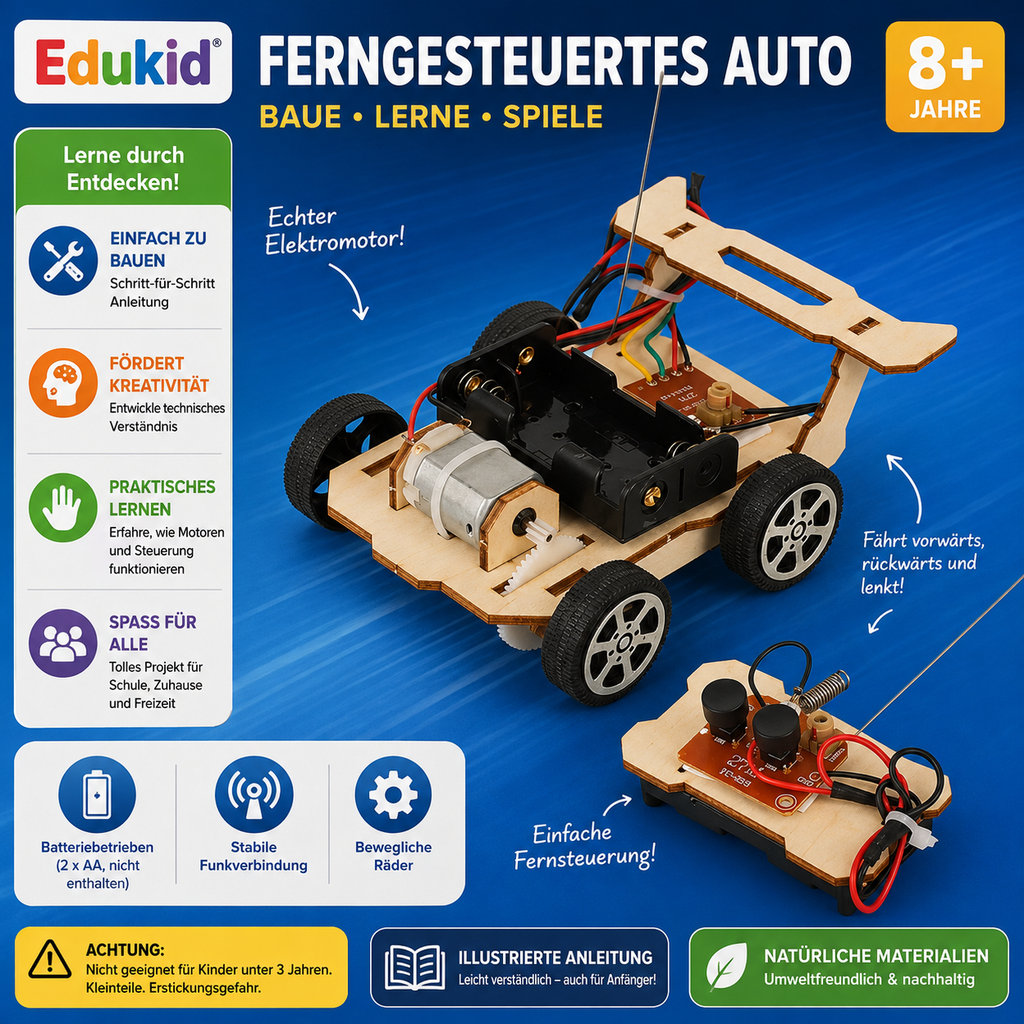 STEM RC-autobouwset van hout
