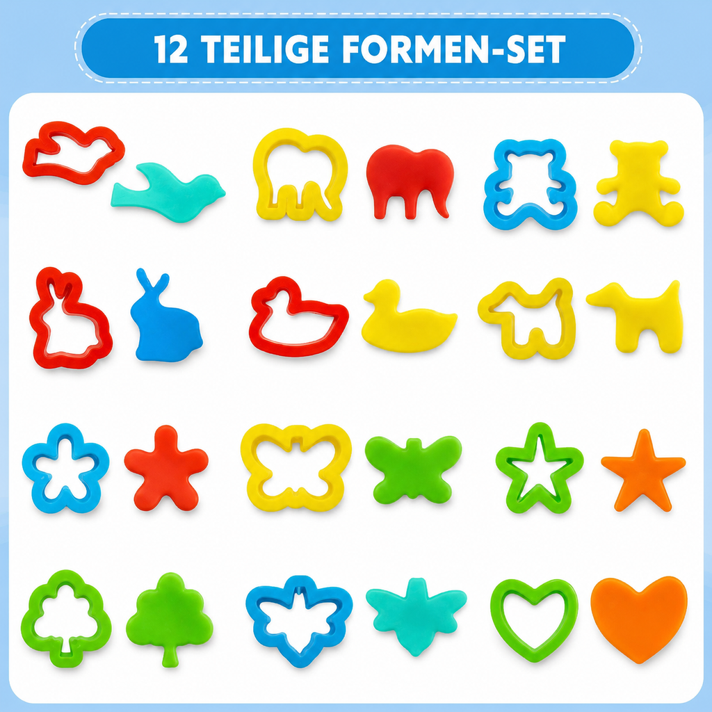 Kleigereedschapset met vormen voor kinderen