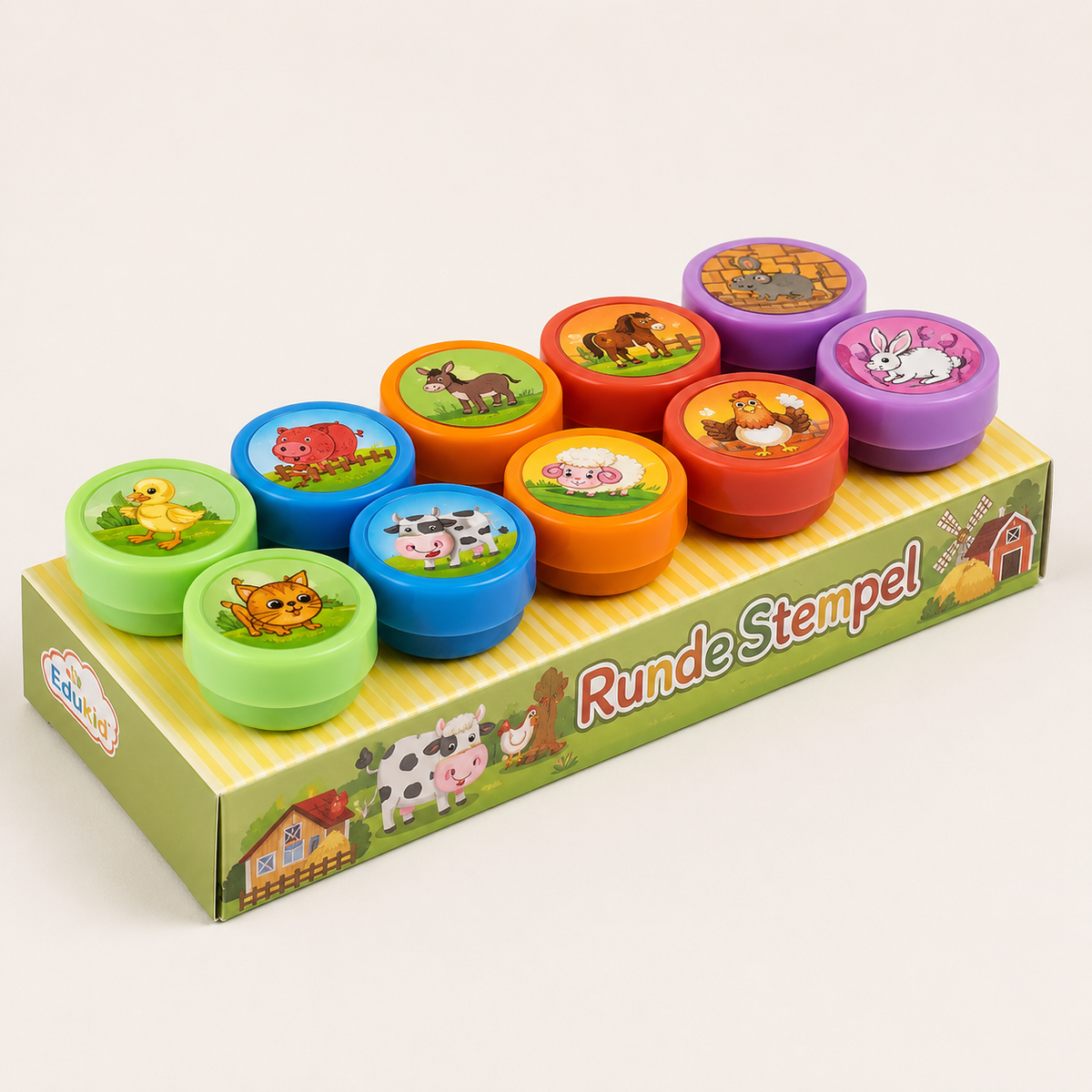 Set van 10 kinderstempels met motieven