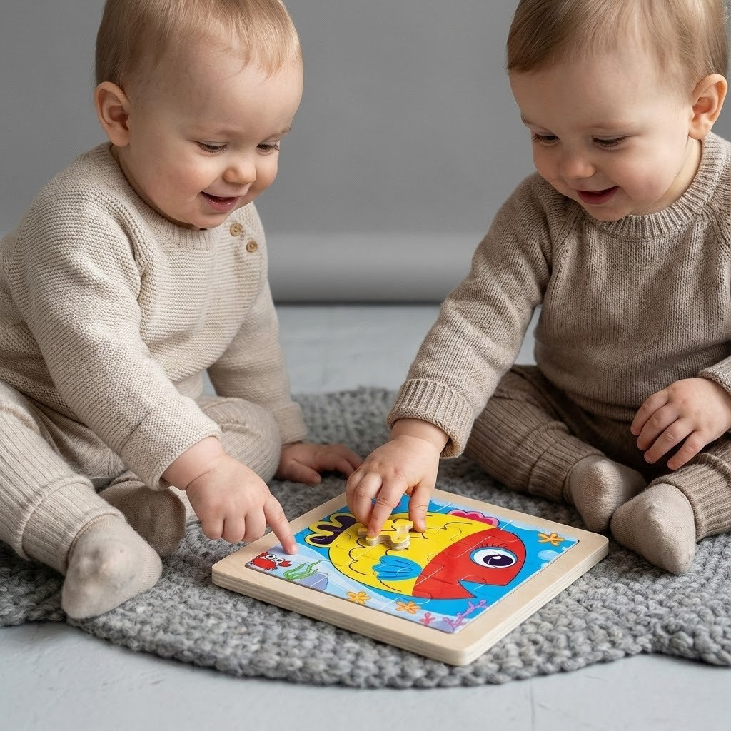 Montessori-dierenpuzzel – 15 houten dierenmotieven