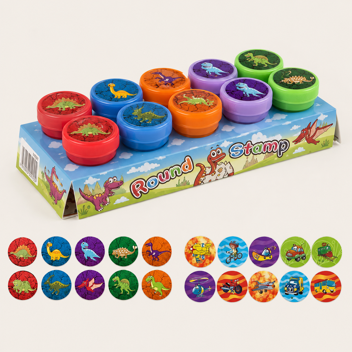 Set van 10 kinderstempels met motieven