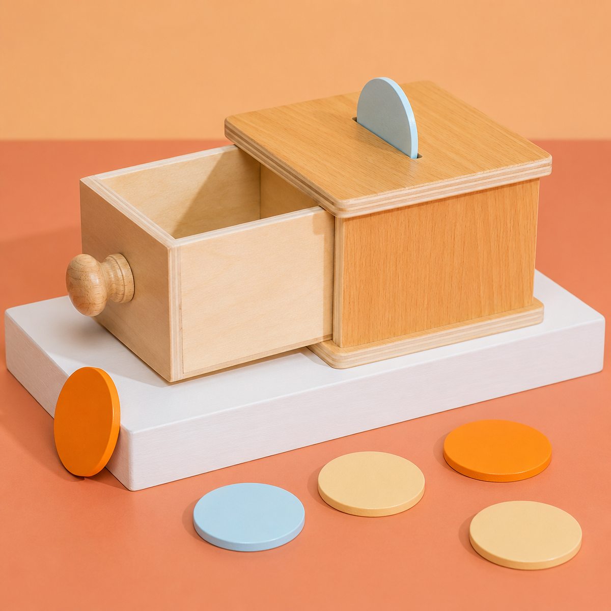 Montessori-objectpermanentiebox 4-in-1