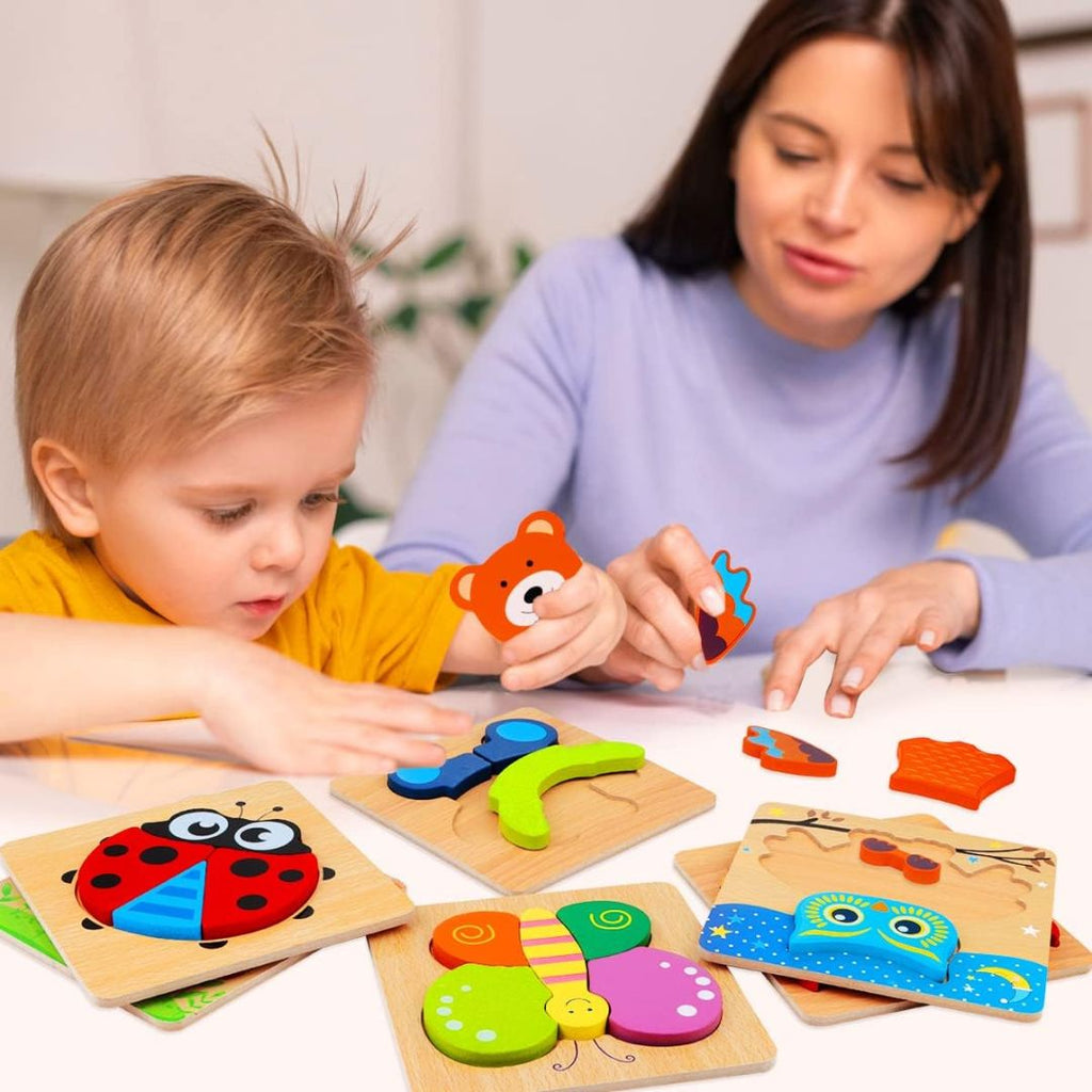 Montessori-houten leerpuzzel