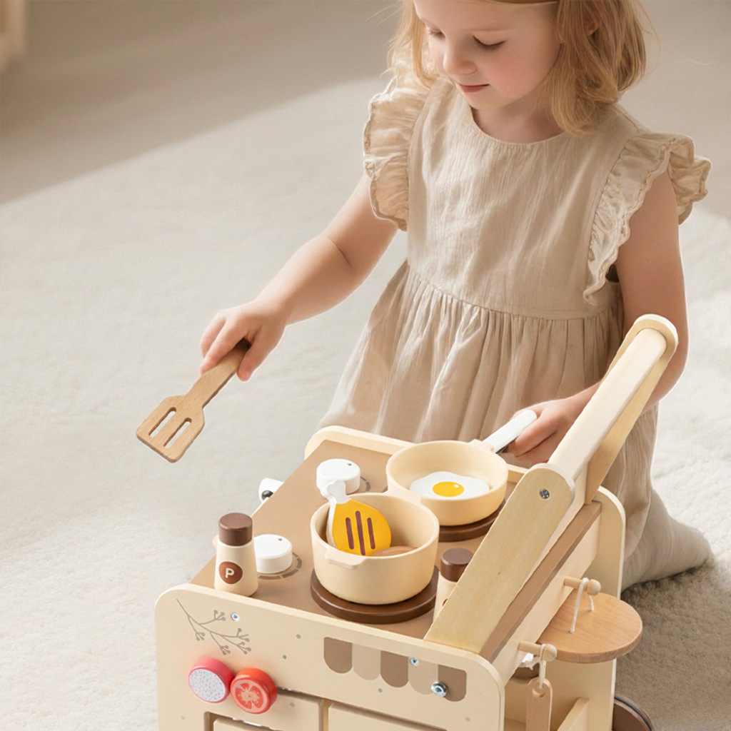 Montessori-keukenwagen met accessoires