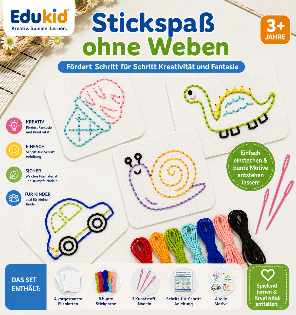 Rijg- & naaileerset voor kinderen