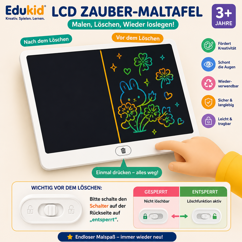 Herbruikbaar LCD-tekenbord voor kinderen