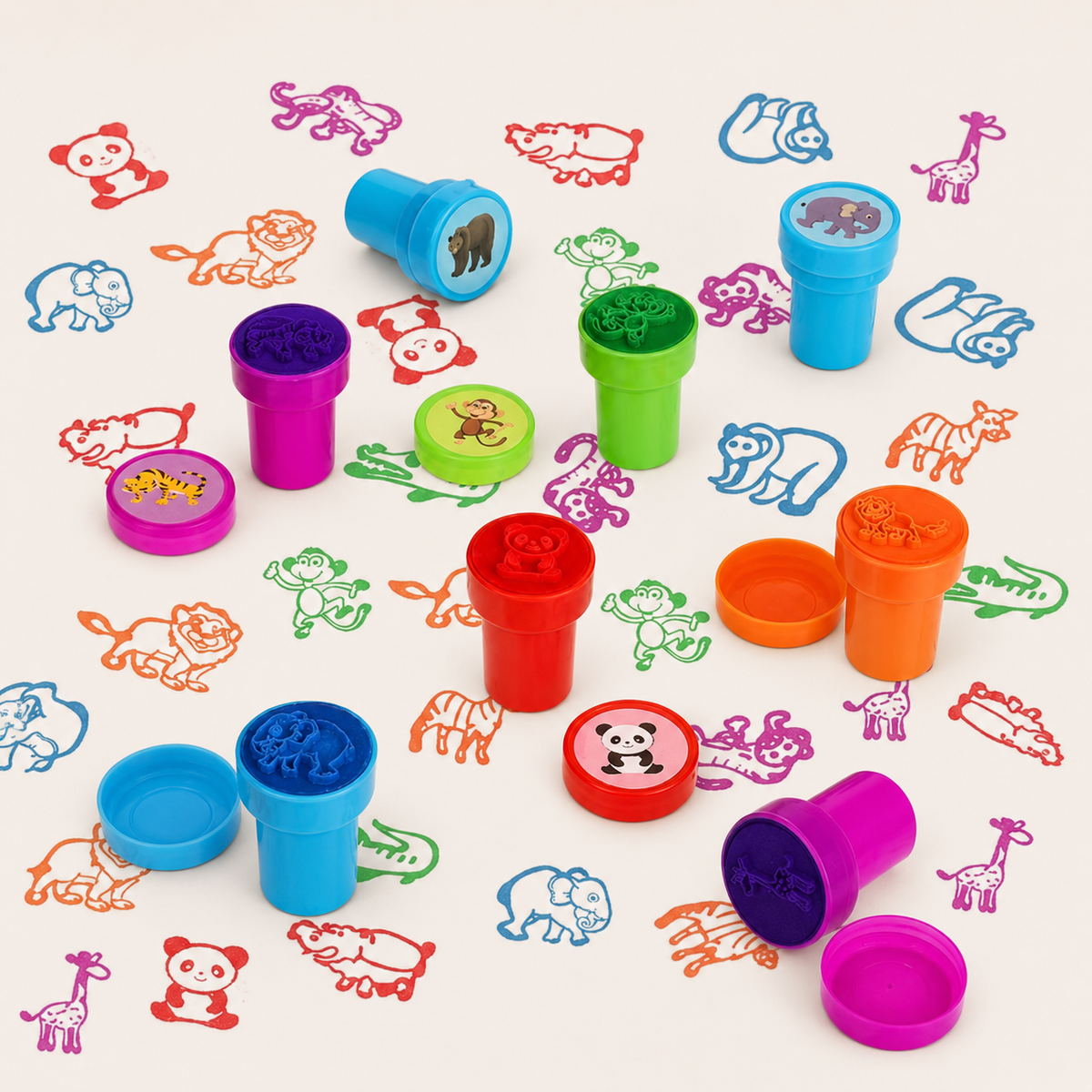 Set van 10 kinderstempels met motieven