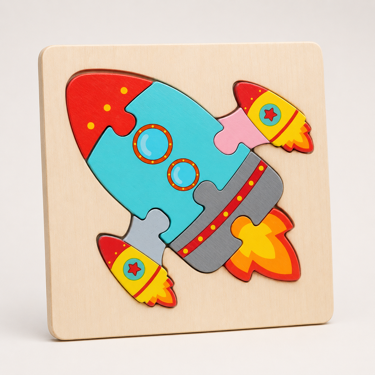 Montessori 3D-houten puzzel met dieren & voertuigen