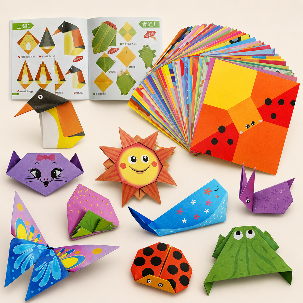 Origami-knutselset met handleiding voor kinderen