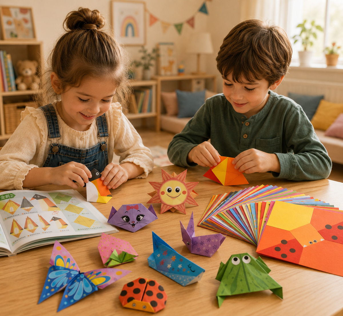 Origami-knutselset met handleiding voor kinderen