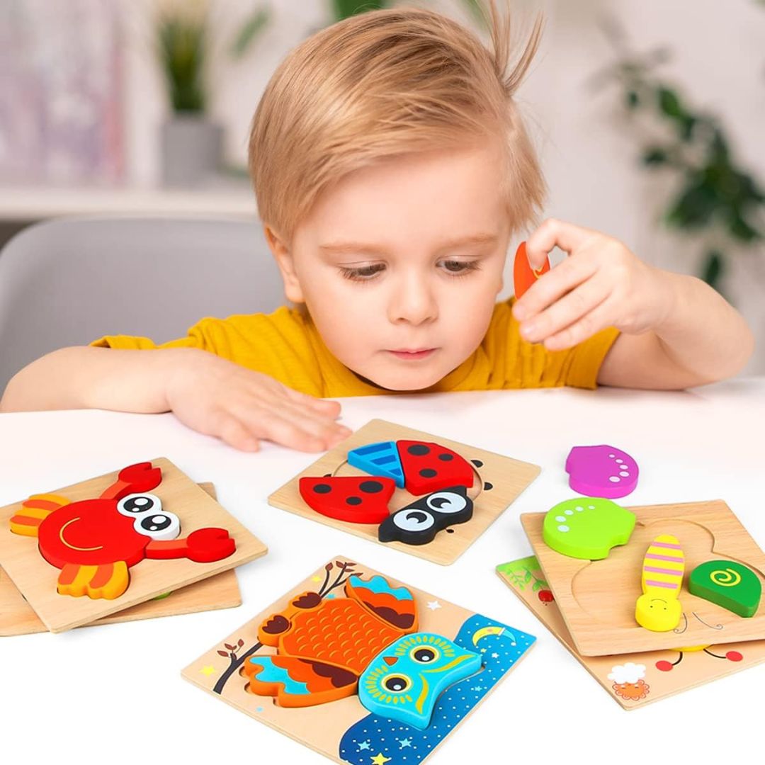 Montessori-houten leerpuzzel