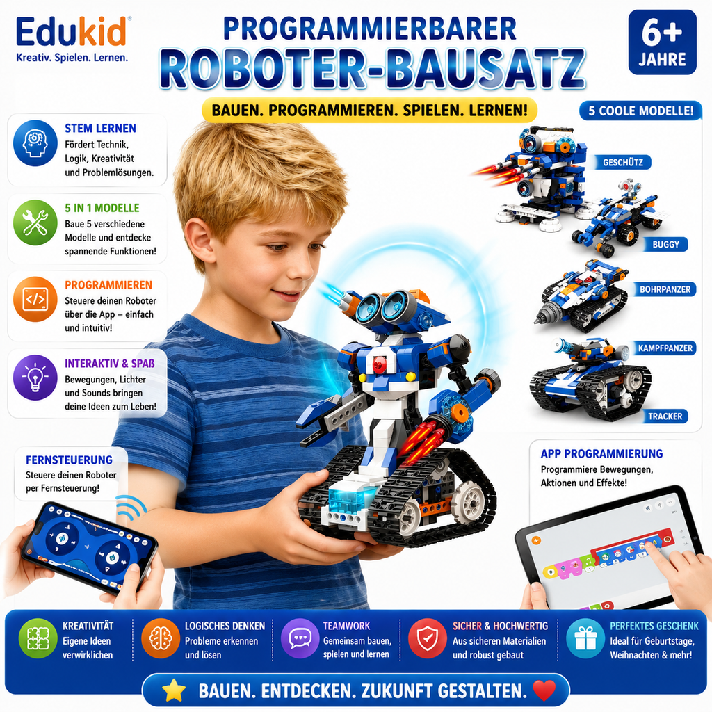 6-in-1 robotbouwset om te programmeren