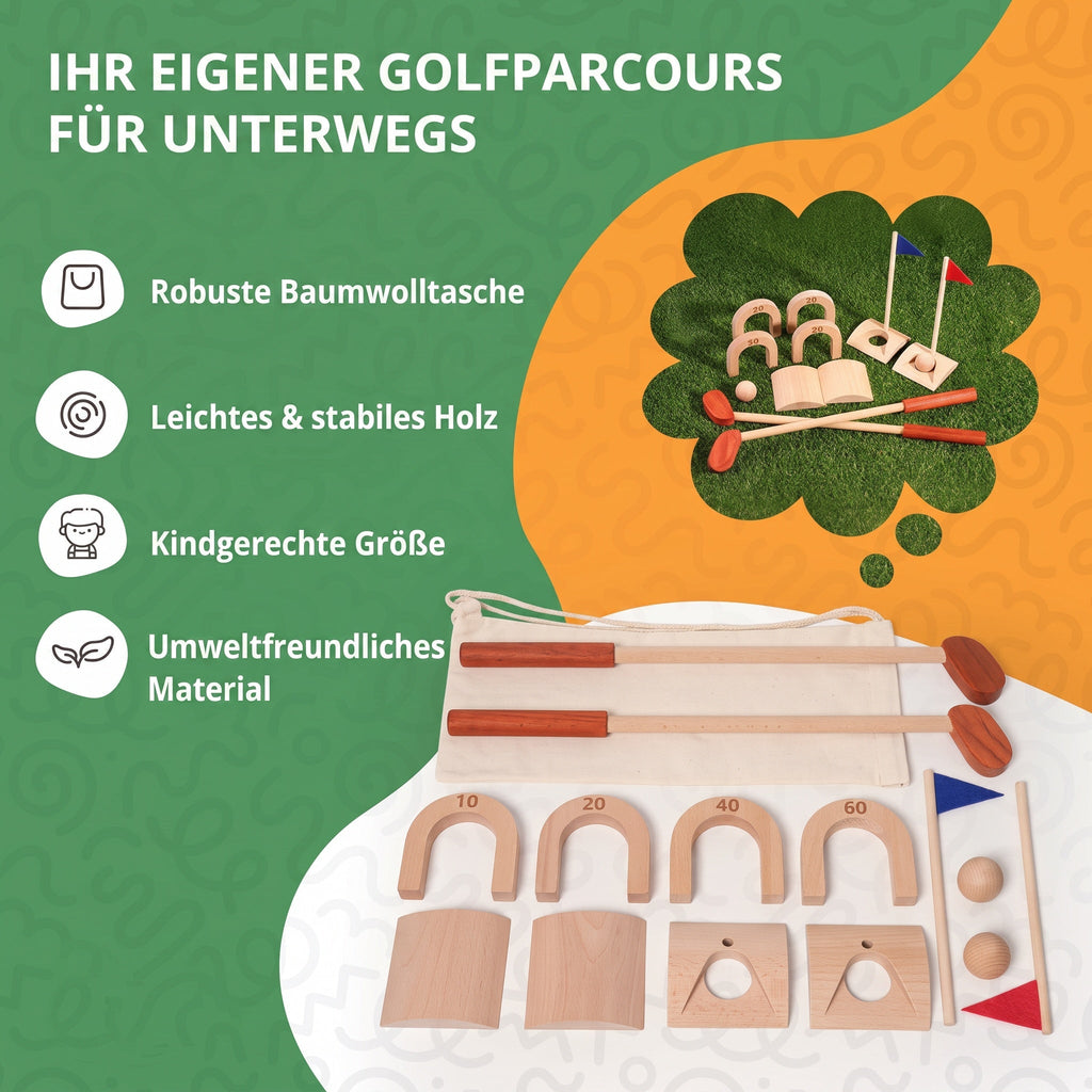Montessori-golfset van hout
