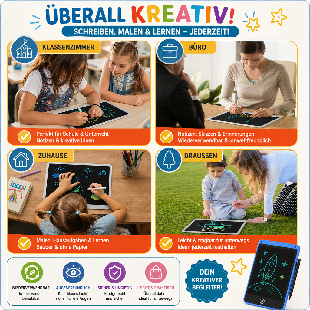 Herbruikbaar LCD-tekenbord voor kinderen