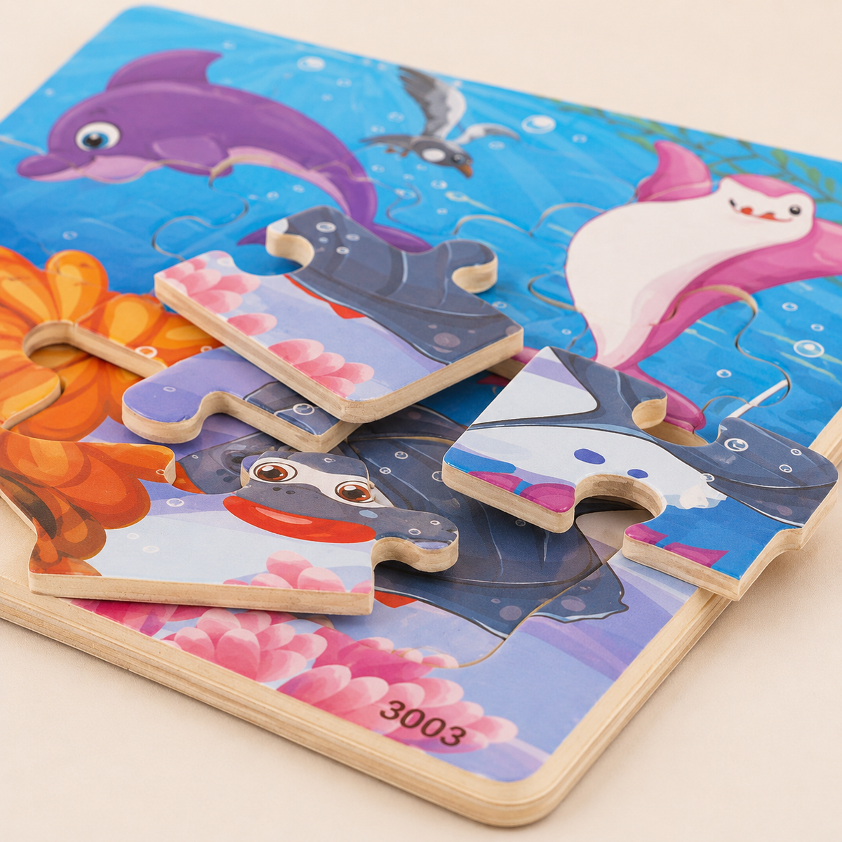 Houten dierenpuzzel voor kinderen
