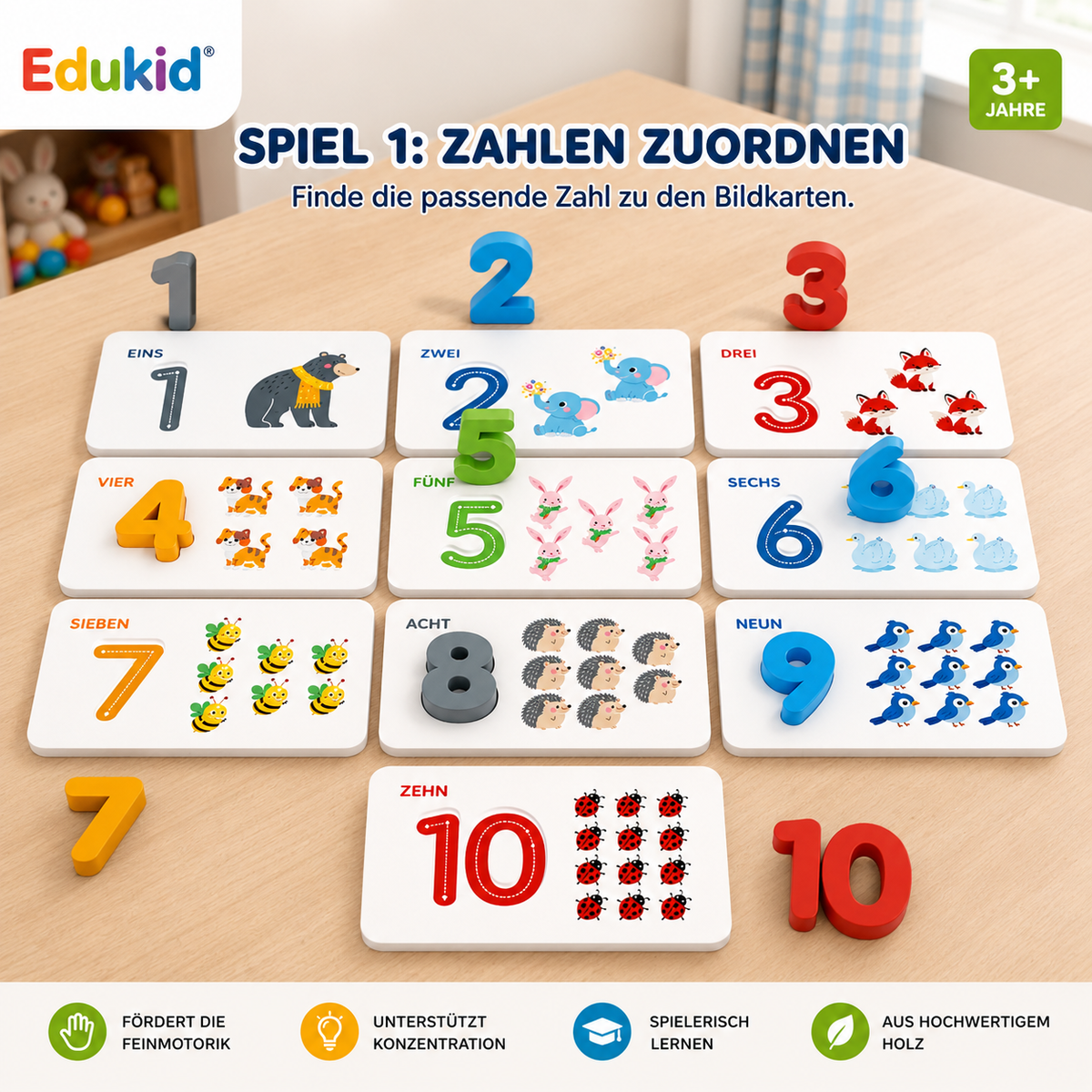 Montessori-houten cijferpuzzel