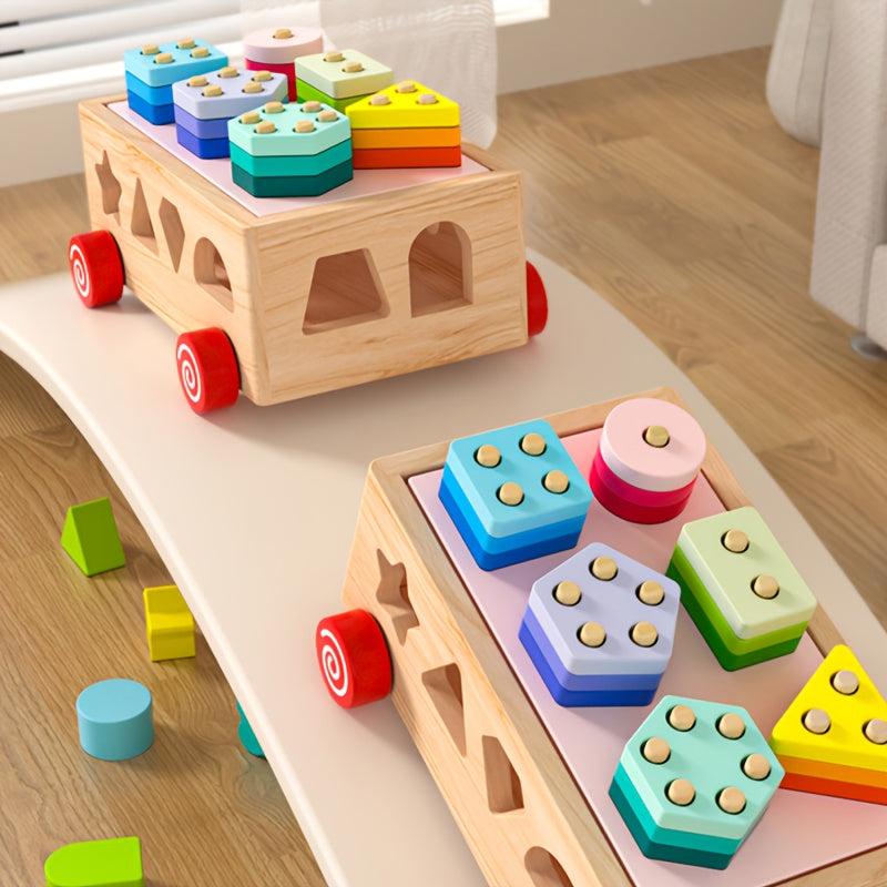 Montessori-stapelspel met geometrische vormen