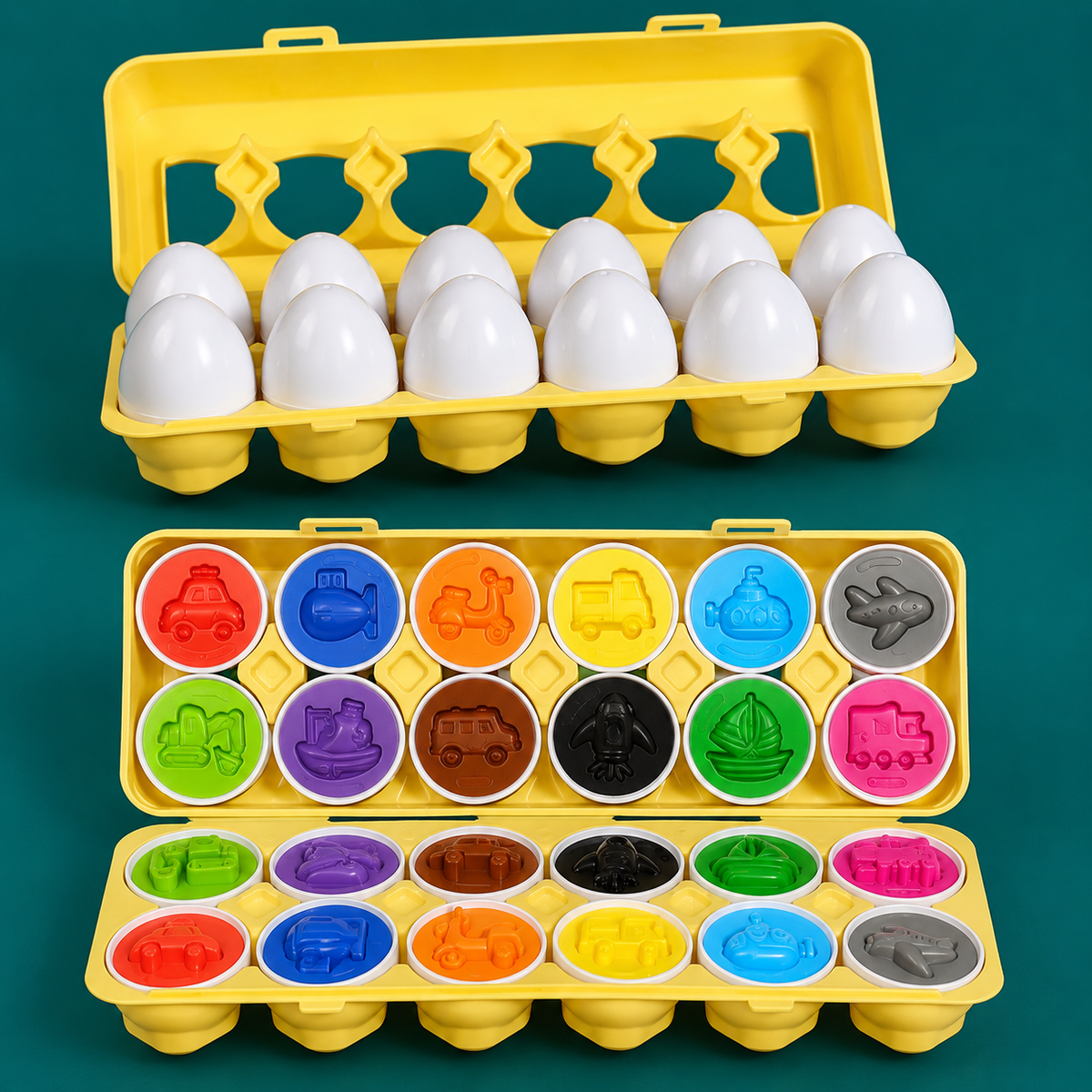 Montessori-schroefeieren met vormen & kleuren