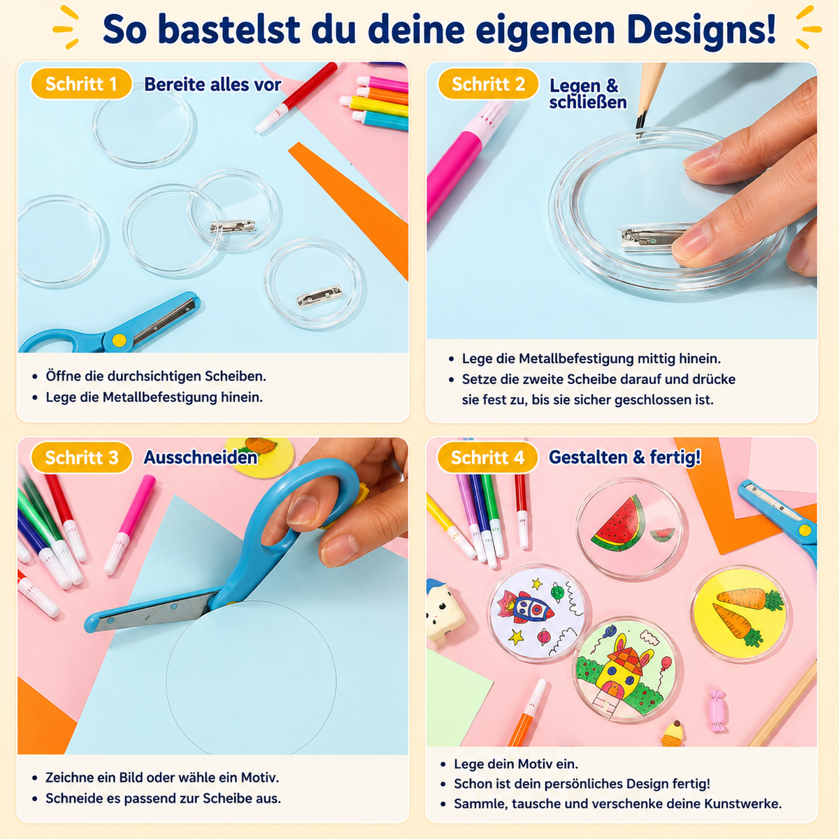 DIY-buttonknutselset voor kinderen