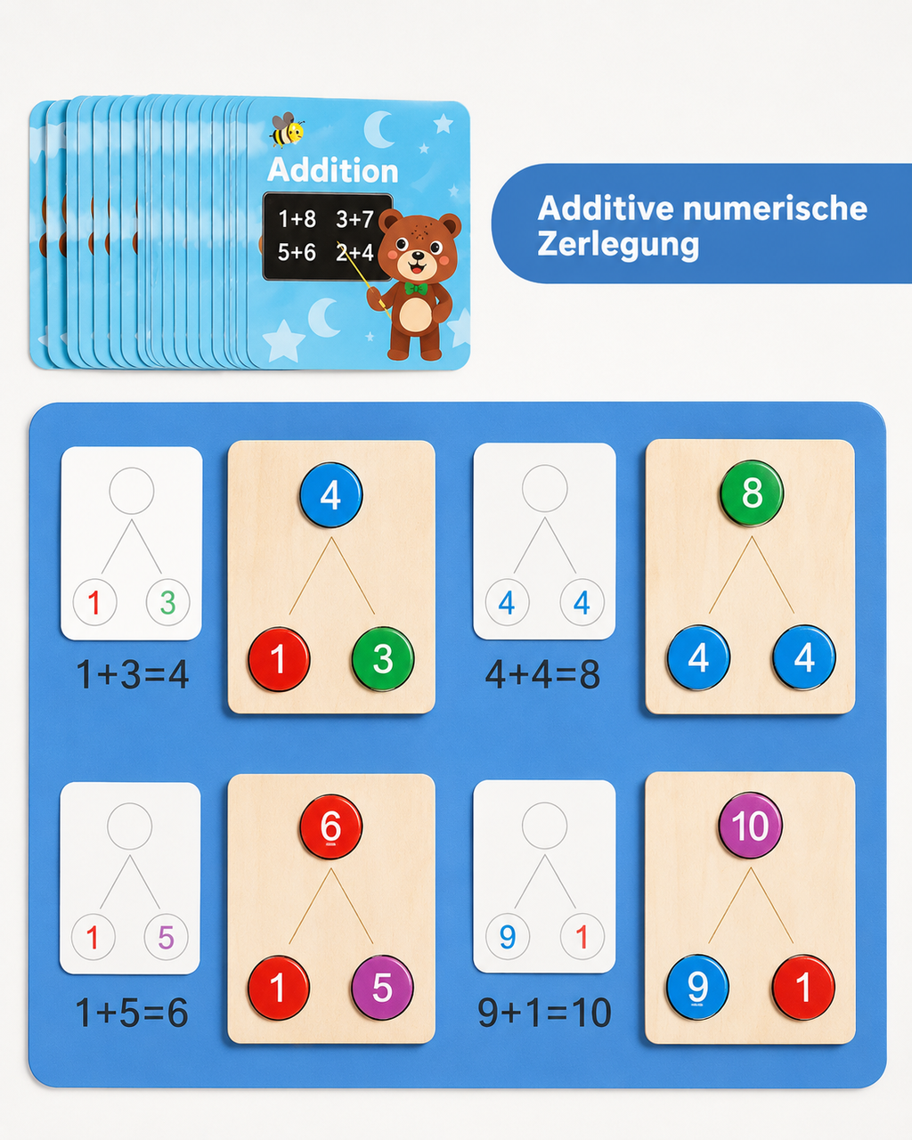 Montessori-houten rekenspel