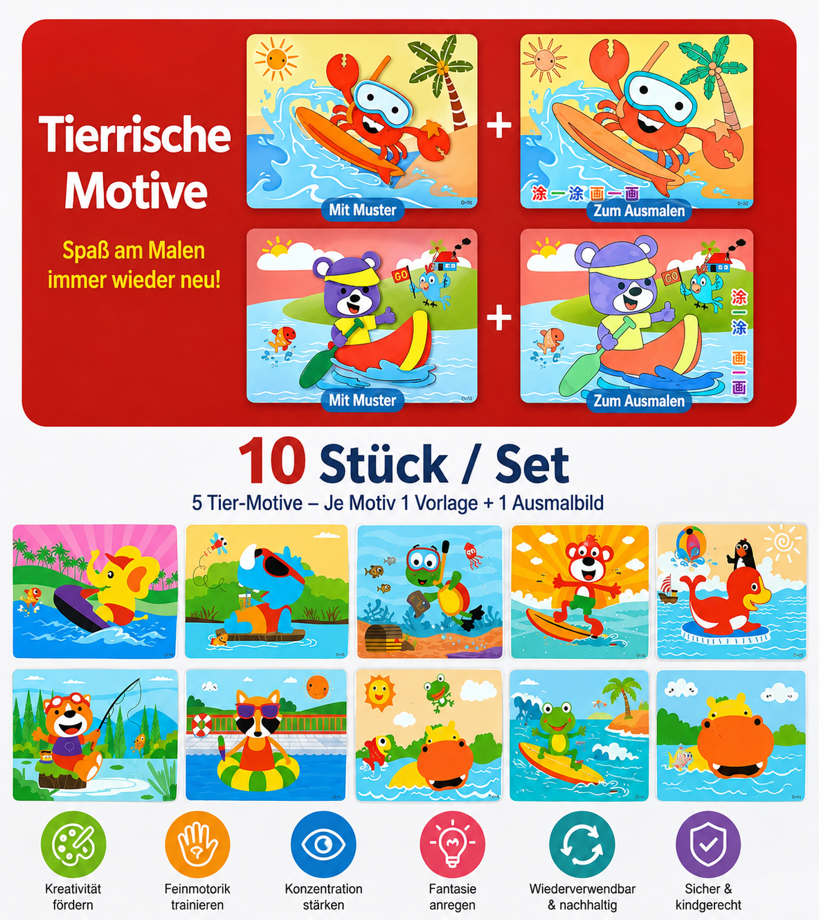 3D-schuimstickerset voor kinderen