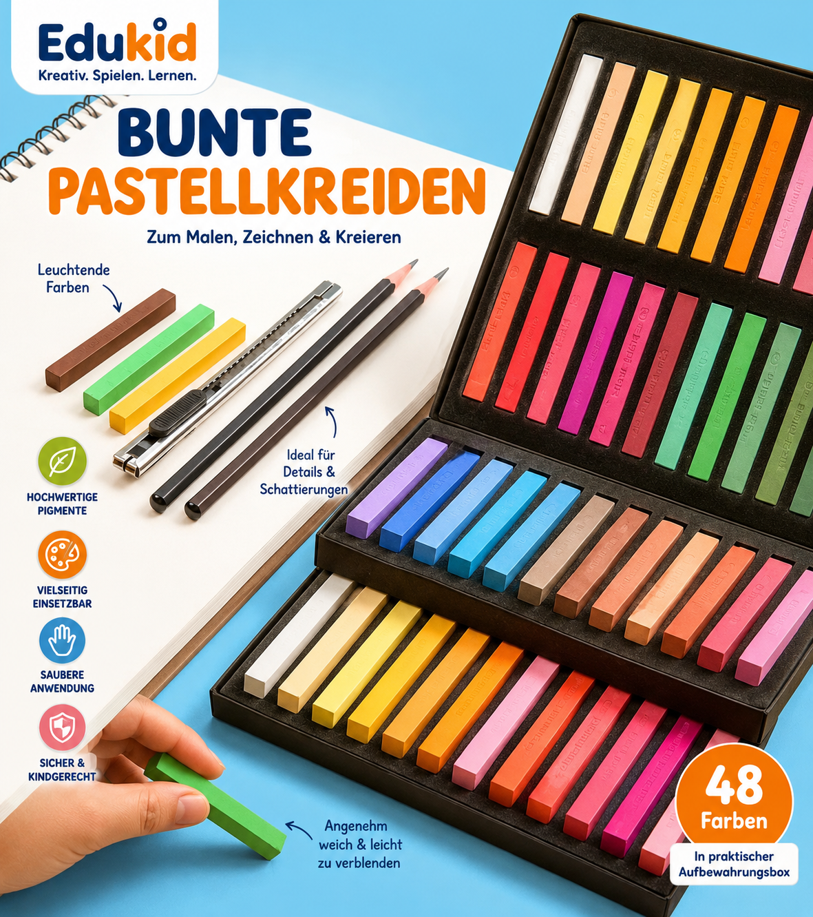 Kleurrijk pastelkrijt voor kinderen
