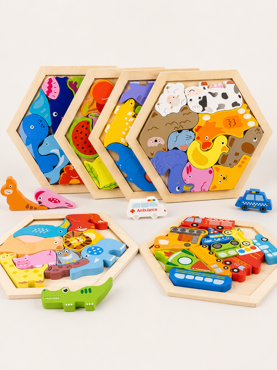 Montessori 3D-houten puzzel voor kinderen