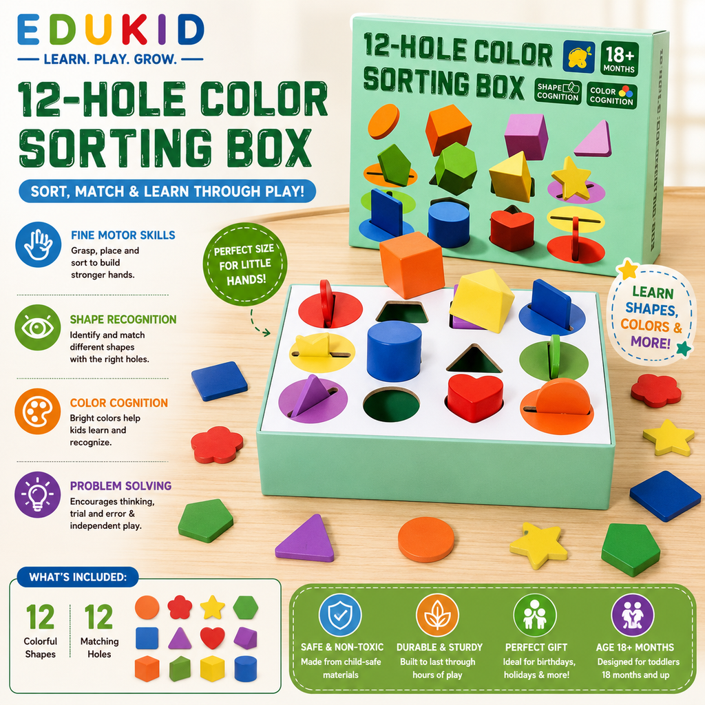 Montessori-sorteerbox voor vormen & kleuren