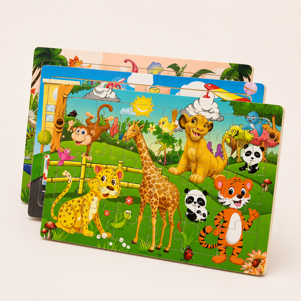 Houten dierenpuzzel voor kinderen