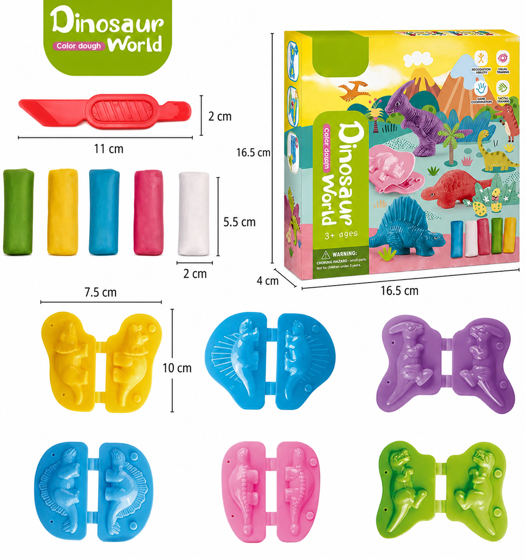 Dinosaurus-kleiset met vormen & gereedschap