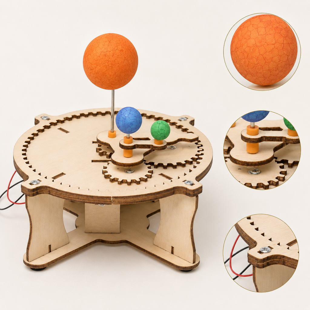 DIY-houten zonnestelselmodel
