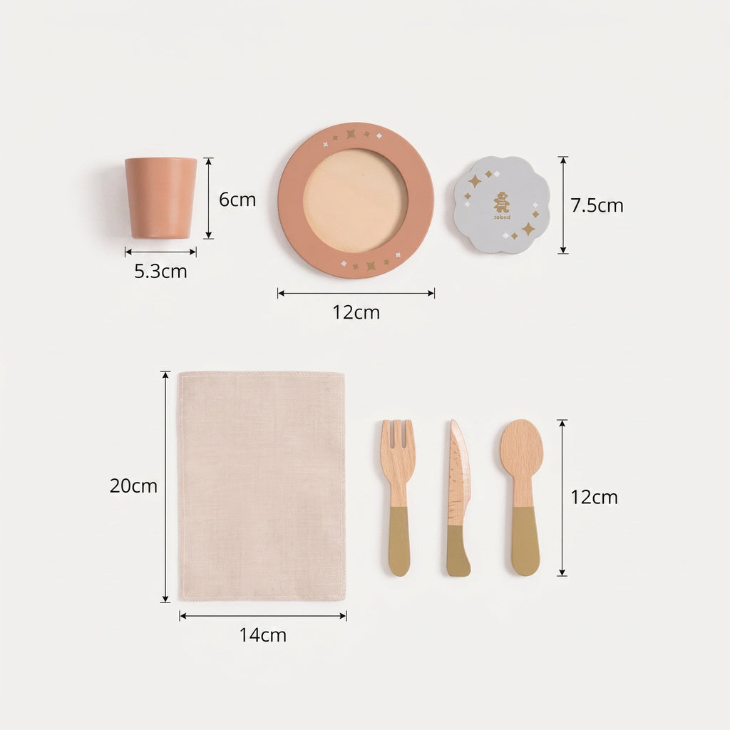 Montessori-houten servies voor kinderen